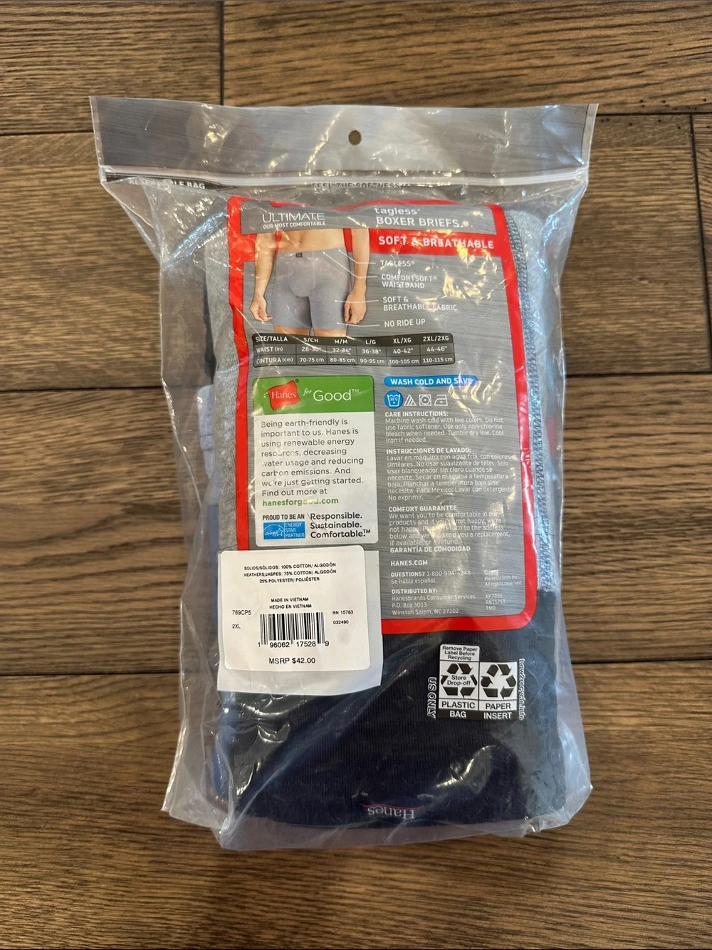 Hanes ultimate Men's Tagless Boxer Briefs Pack - Blue